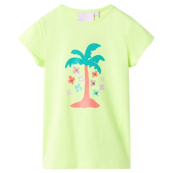 T-shirt de criança amarelo fluorescente 116