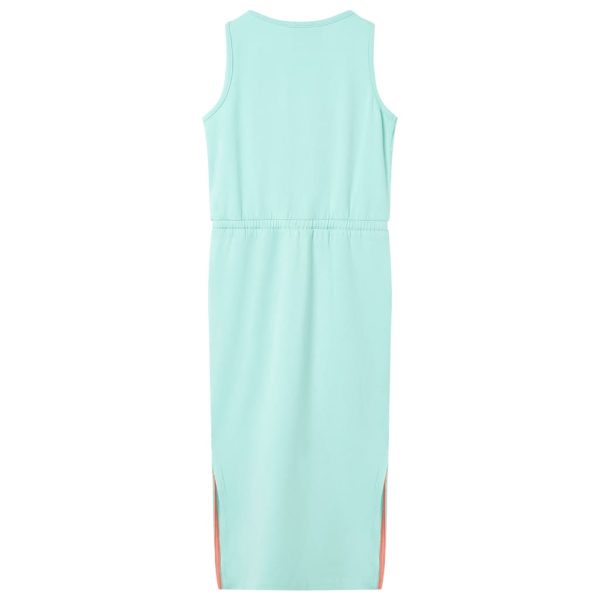 Vestido de criança com cordão menta-claro 104 – Image 2