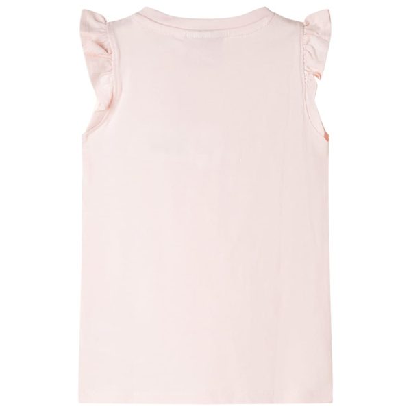 T-shirt para criança manga com folhos rosa-suave 104 – Image 2