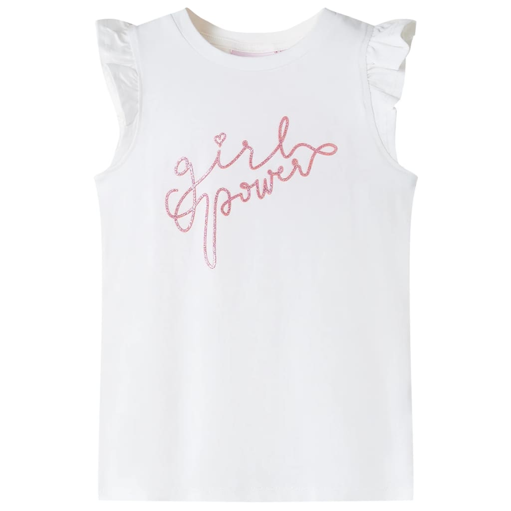 T-shirt para criança manga com folhos cor cru 92