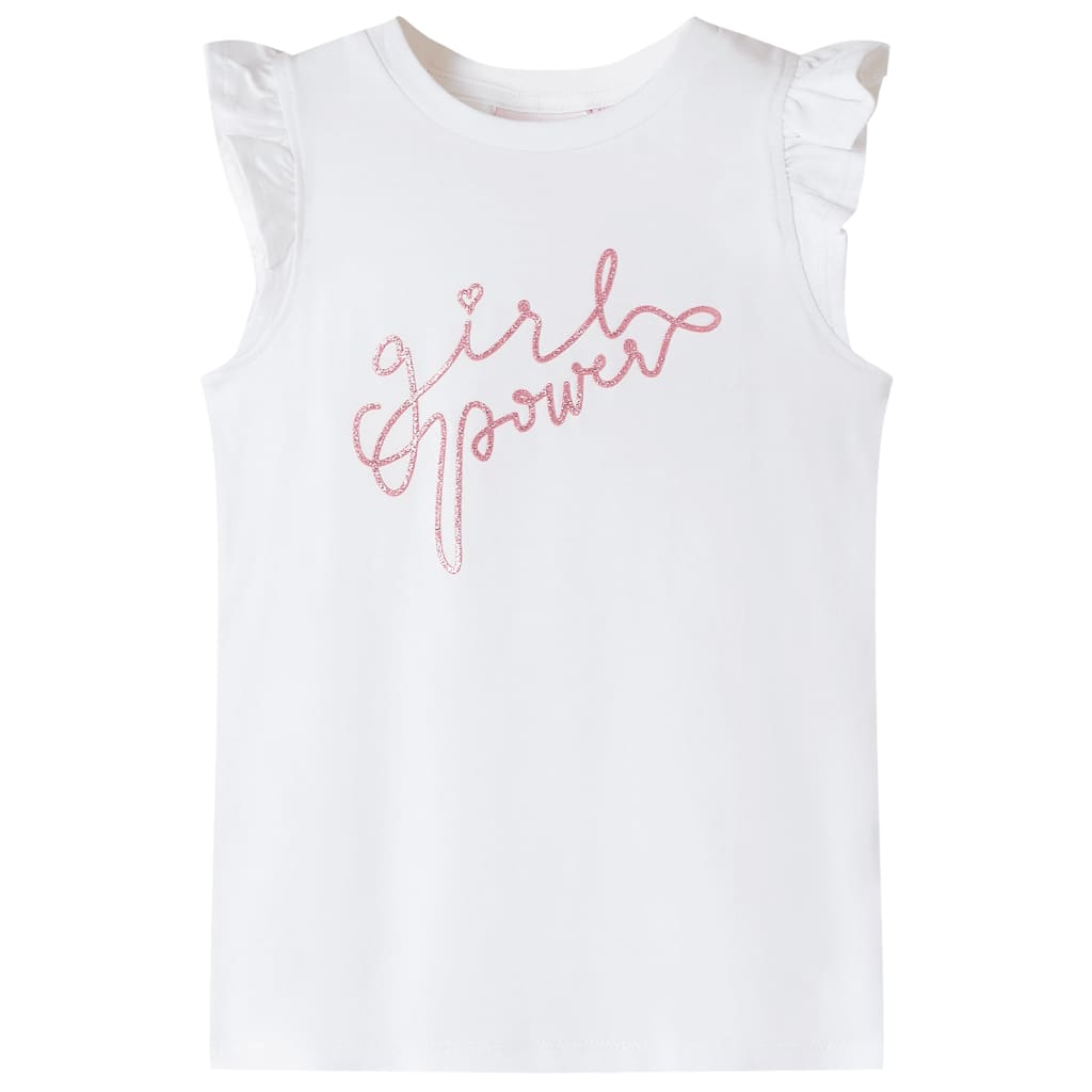 T-shirt para criança manga com folhos cor cru 116