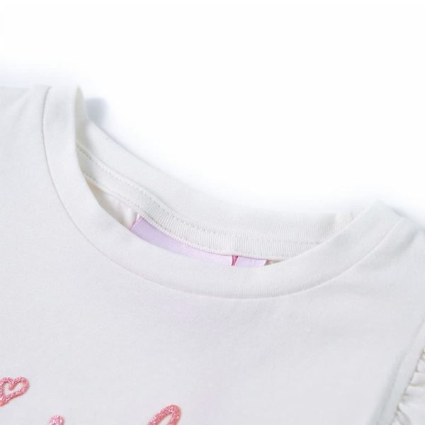 T-shirt para criança manga com folhos cor cru 128 – Image 3
