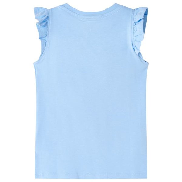 T-shirt para criança manga com folhos azul-claro 116 – Image 2
