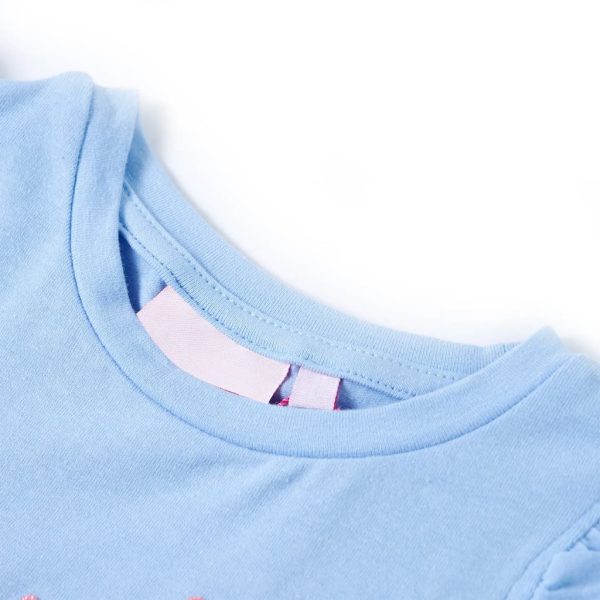 T-shirt para criança manga com folhos azul-claro 116 – Image 3