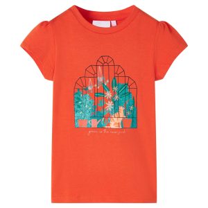 T-shirt de criança laranja-escuro 128