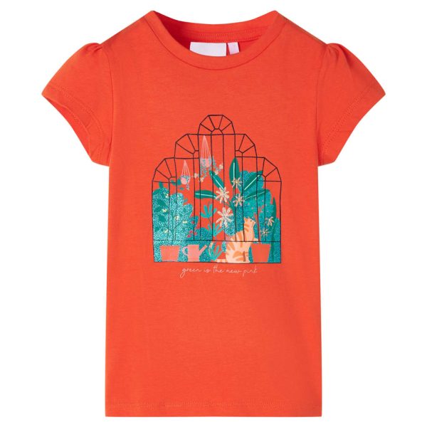 T-shirt de criança laranja-escuro 140