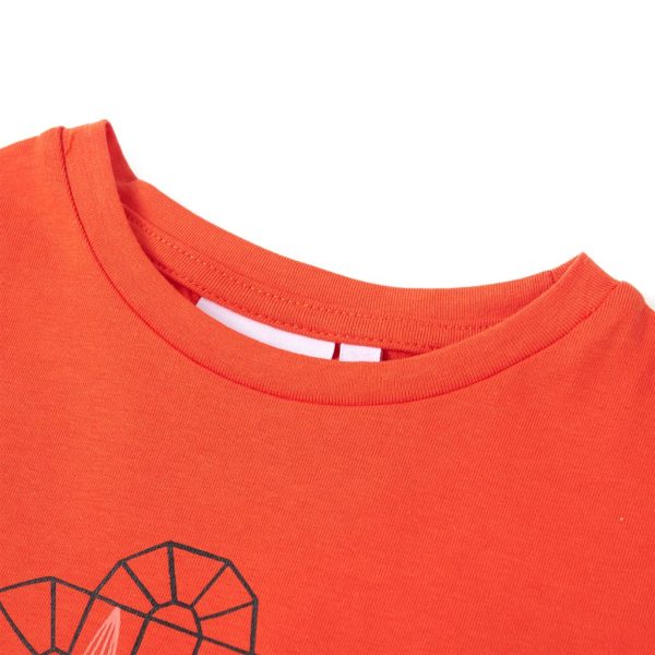 T-shirt de criança laranja-escuro 140 – Image 3