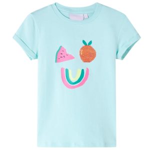 T-shirt de criança ciano-claro 92