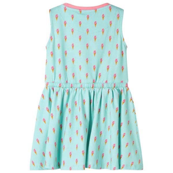 Vestido de criança com cordão menta-claro 140 – Image 2