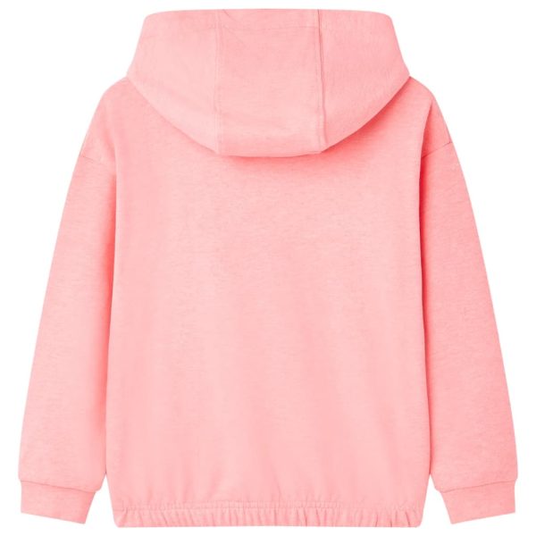Sweatshirt para criança com capuz rosa-brilhante 92 – Image 2