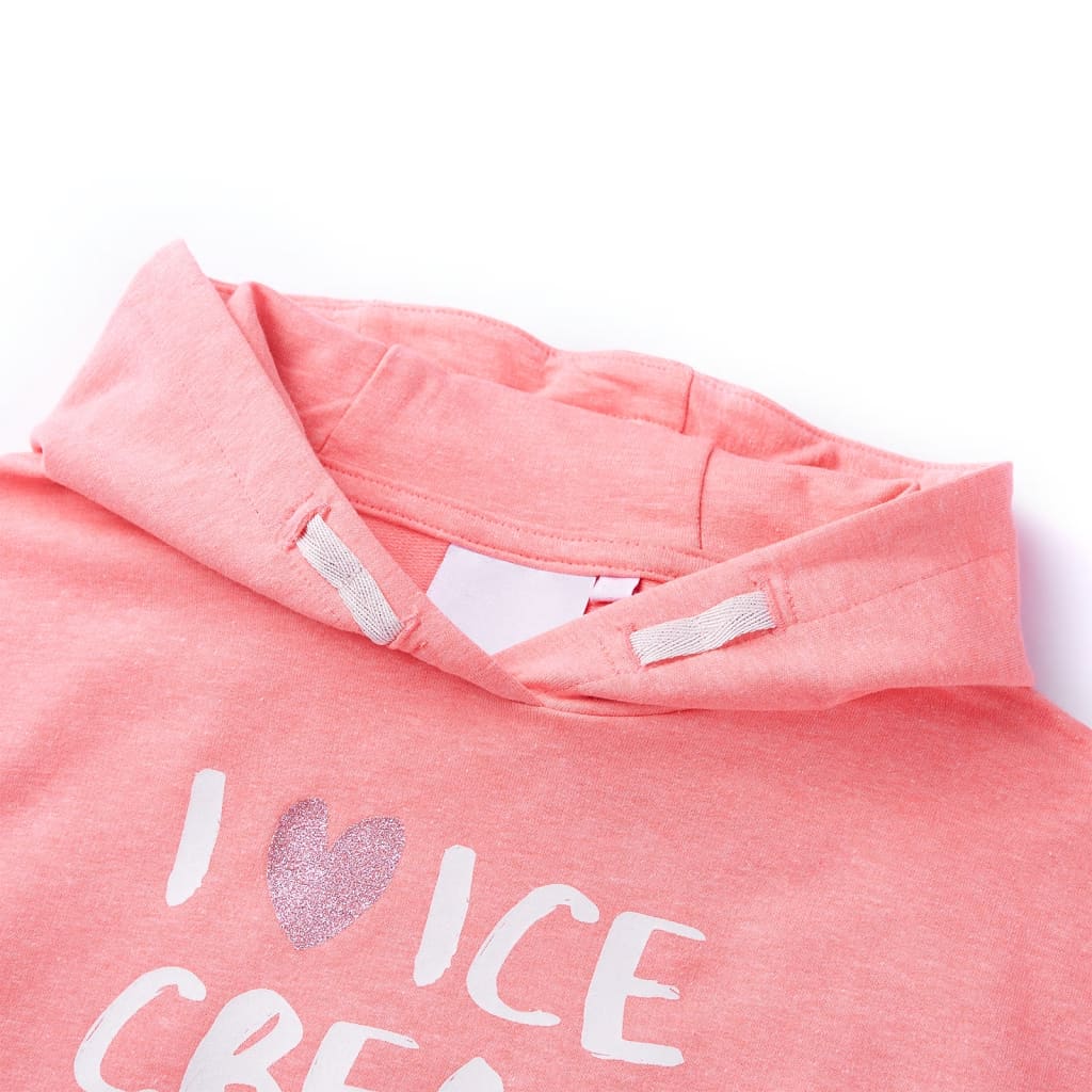 Sweatshirt para criança com capuz rosa-brilhante 116 – Image 3