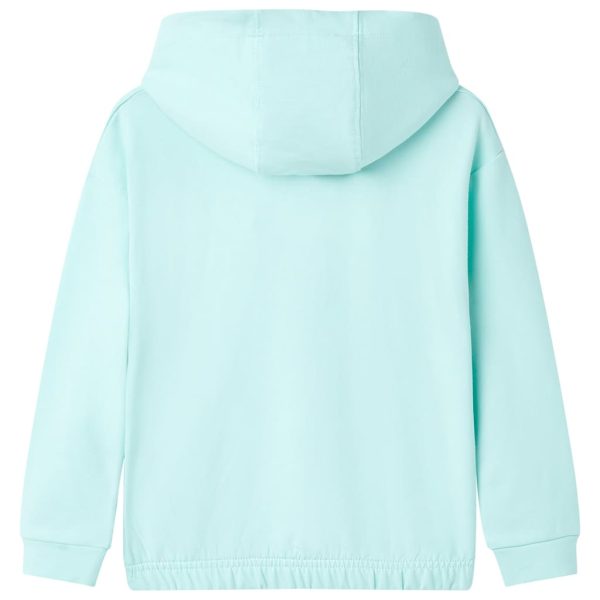 Sweatshirt para criança com capuz ciano-claro 92 – Image 2