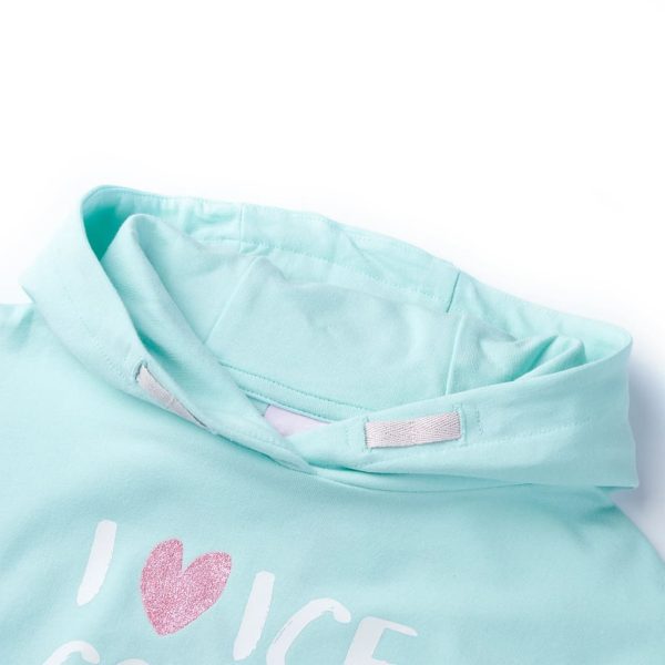 Sweatshirt para criança com capuz ciano-claro 92 – Image 3