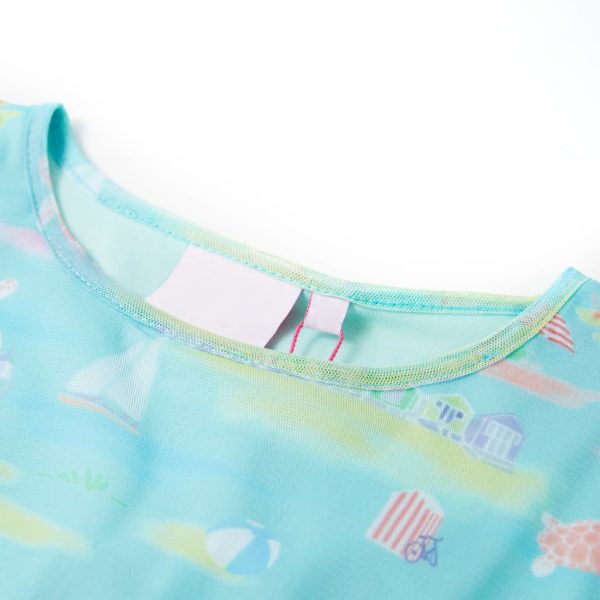 Vestido para criança ciano-claro 140 – Image 3