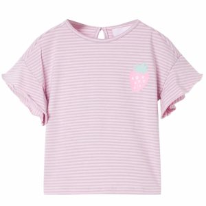 T-shirt para criança manga com folhos lilás 140