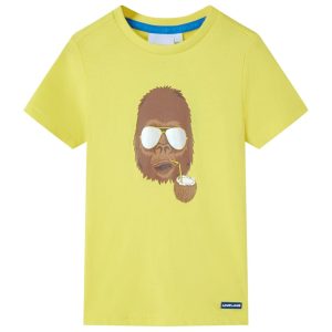 T-shirt infantil com mangas curtas amarelo 116