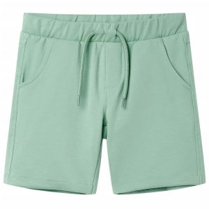 Calções de criança com cordão cor caqui-claro 104