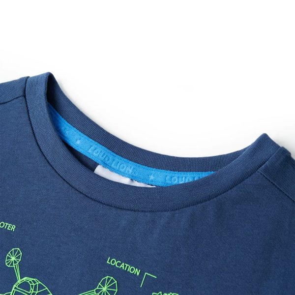 T-shirt de criança azul-escuro 140 – Image 3