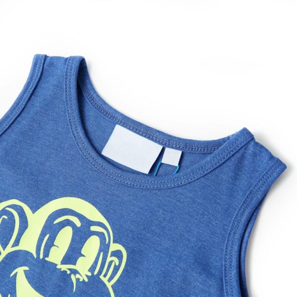 T-shirt de manga cava para criança azul-mesclado 92 – Image 3