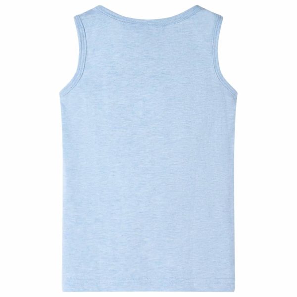 T-shirt de manga cava para criança azul-suave 116 – Image 2