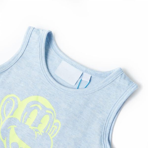 T-shirt de manga cava para criança azul-suave 140 – Image 3