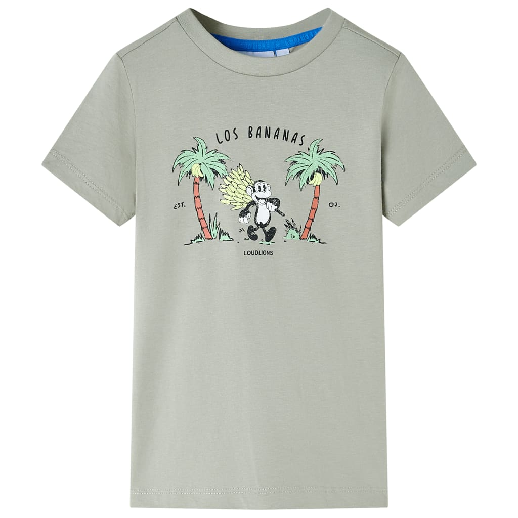 T-shirt infantil caqui-claro 128