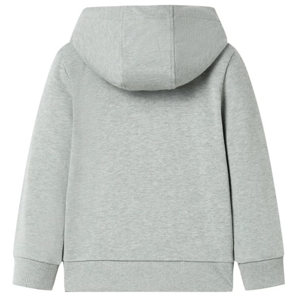 Sweatshirt para criança com capuz e fecho caqui-claro mesclado 116 – Image 2