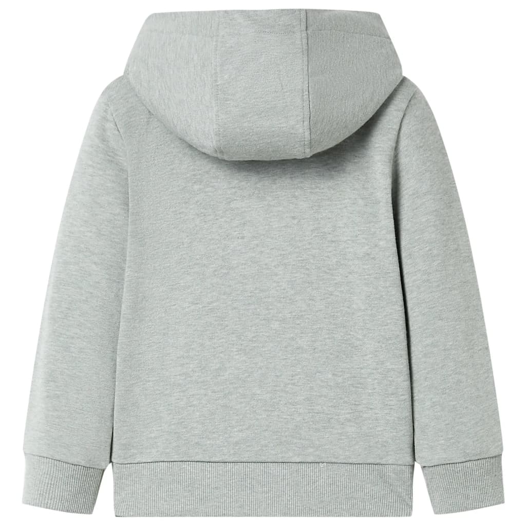 Sweatshirt para criança com capuz e fecho caqui-claro mesclado 128 – Image 2