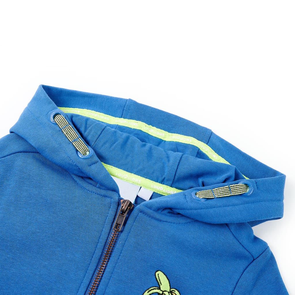 Sweatshirt para criança com capuz e fecho azul 116 – Image 3