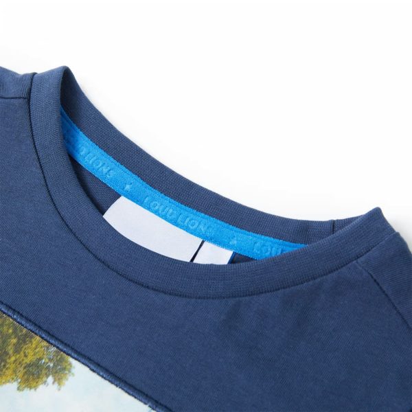T-shirt para criança azul-escuro 140 – Image 3