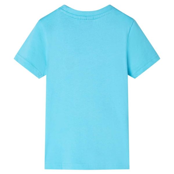 T-shirt para criança cor ciano 92 – Image 2
