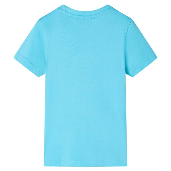 T-shirt para criança cor ciano 104 – Image 2