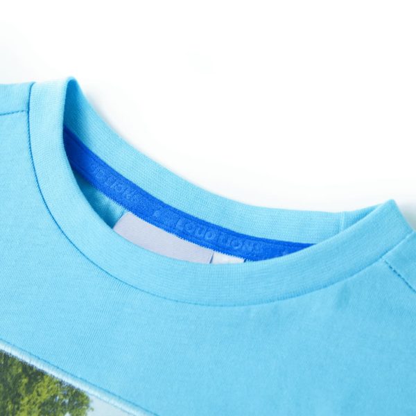 T-shirt para criança cor ciano 128 – Image 3