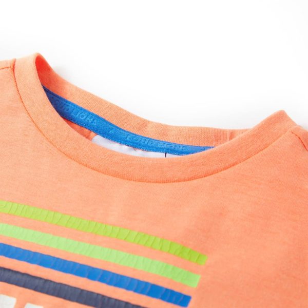 T-shirt para criança laranja-néon 128 – Image 3