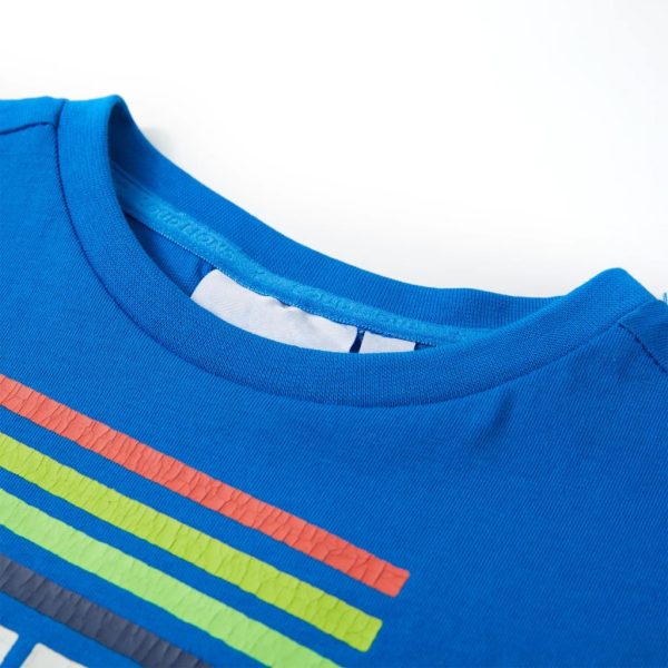 T-shirt infantil azul brilhante 92 – Image 3
