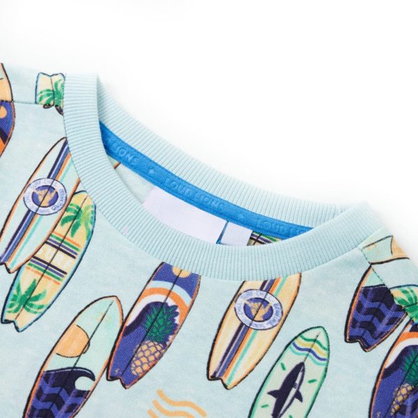 Sweatshirt para criança azul-suave mesclado 116 – Image 3