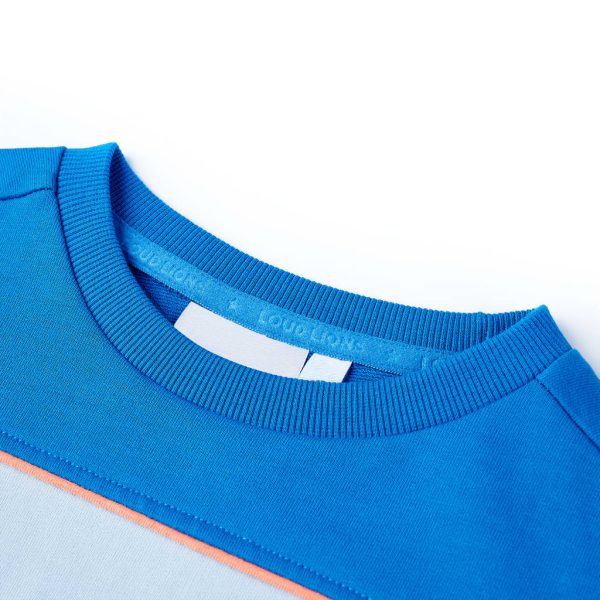 Sweatshirt para criança azul-brilhante e azul-claro 104 – Image 3