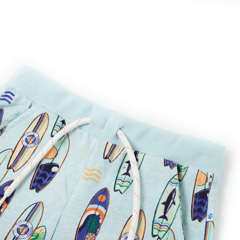 Calções de criança com cordão azul-suave mesclado 104 – Image 3