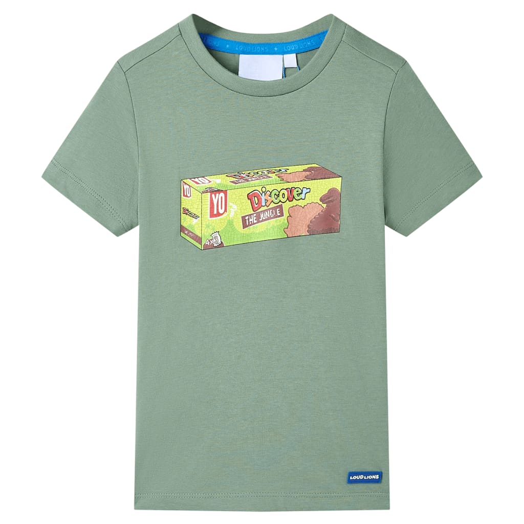 T-shirt de manga curta para criança caqui 104