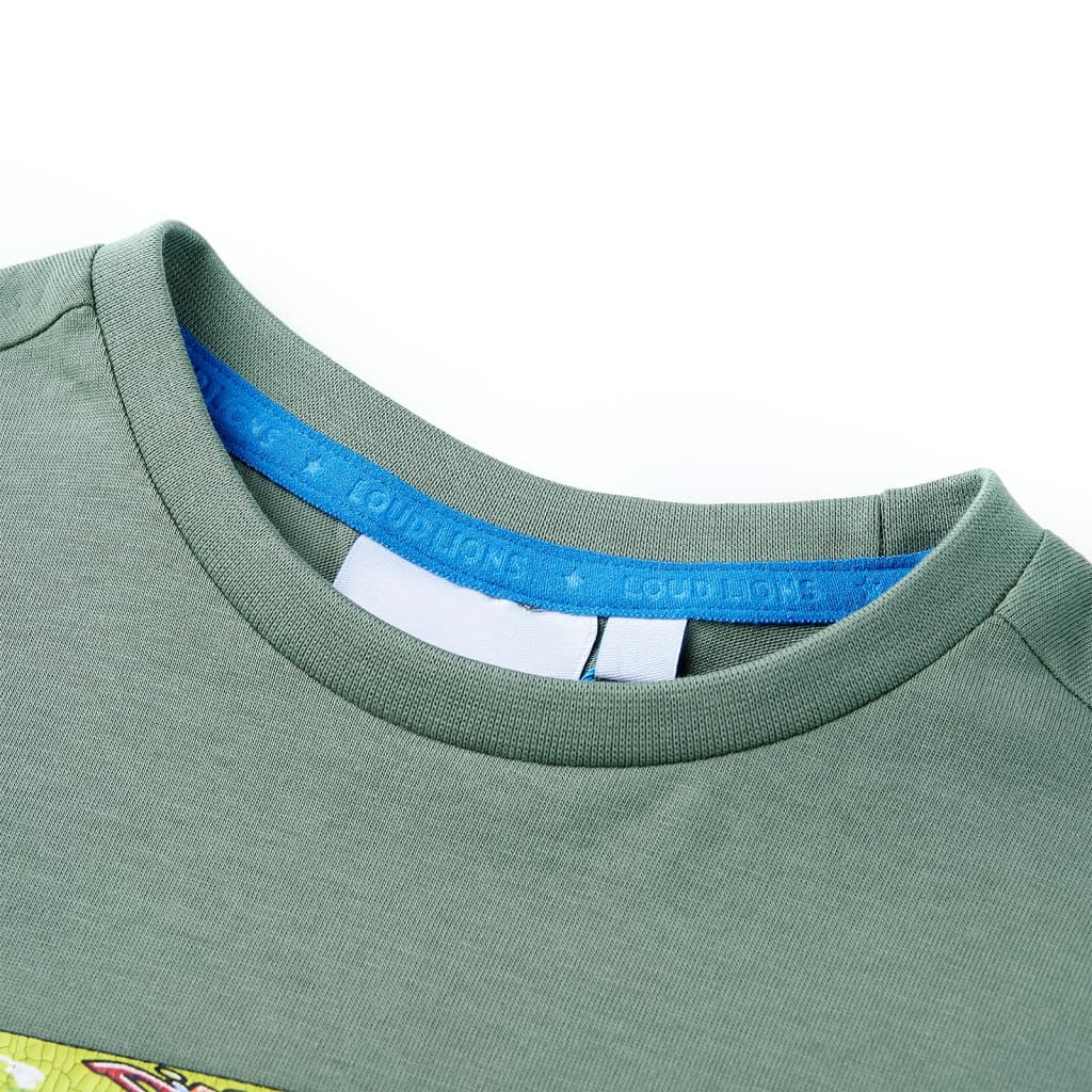 T-shirt de manga curta para criança caqui 104 – Image 3