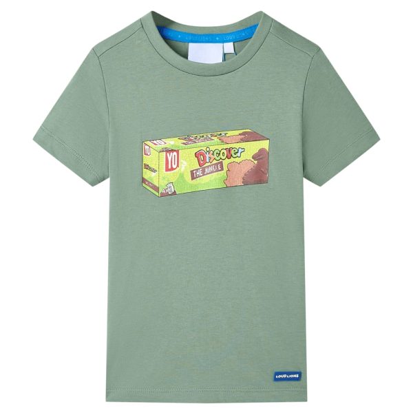 T-shirt de manga curta para criança caqui 116