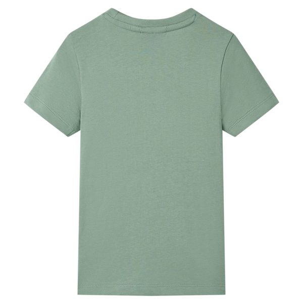 T-shirt de manga curta para criança caqui 116 – Image 2