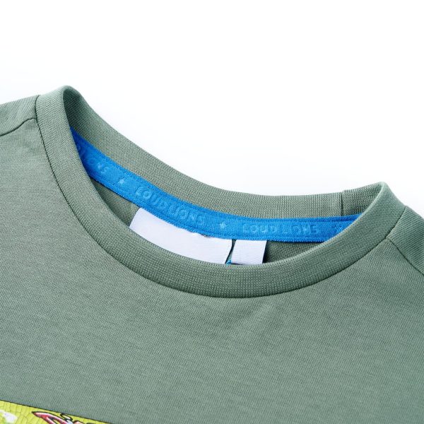 T-shirt de manga curta para criança caqui 116 – Image 3