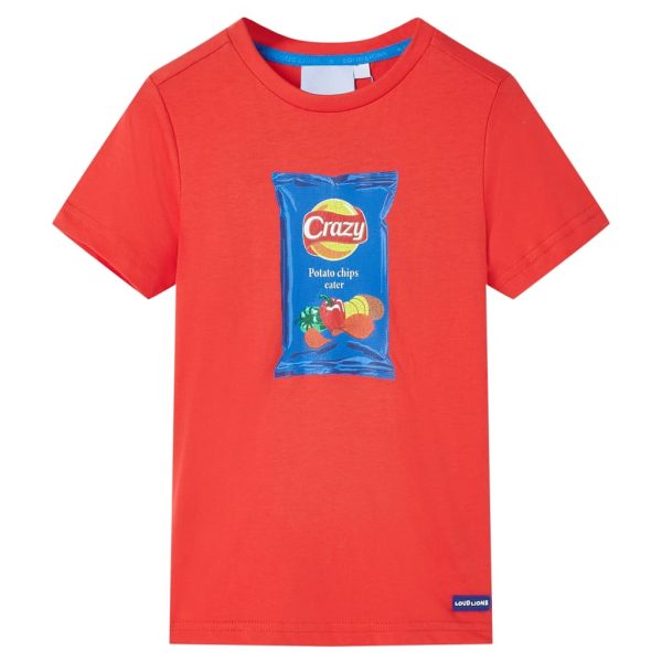 T-shirt de manga curta para criança vermelho 92