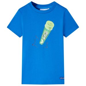 T-shirt infantil azul brilhante 140