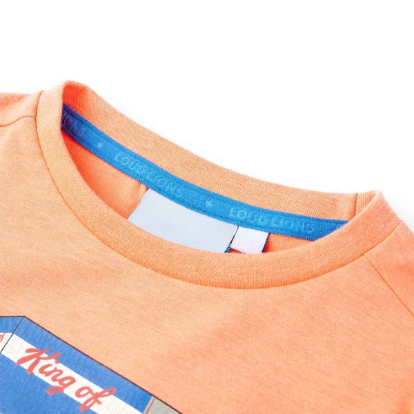 T-shirt de manga curta para criança laranja néon 140 – Image 3