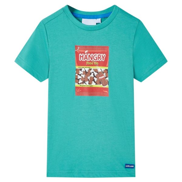 T-shirt infantil com mangas curtas menta-escuro 116