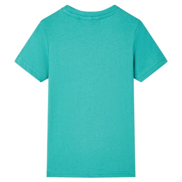 T-shirt infantil com mangas curtas menta-escuro 116 – Image 2