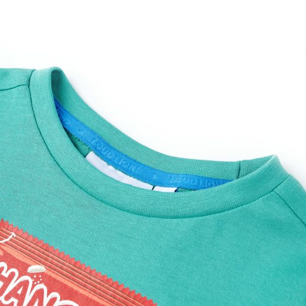 T-shirt infantil com mangas curtas menta-escuro 116 – Image 3