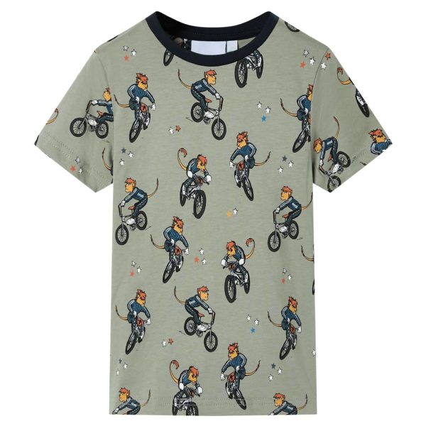 Pijama de manga curta para criança caqui-claro 92 – Image 2